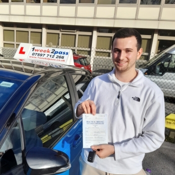 Congratulations to Mario after passing his test at the 1st attempt and thank you so much for your review