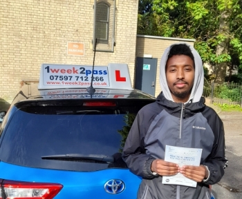 Congratulations to Abdullahi on passing at his 1st attempt. He very kindly left a review for our driving school on Google reviews